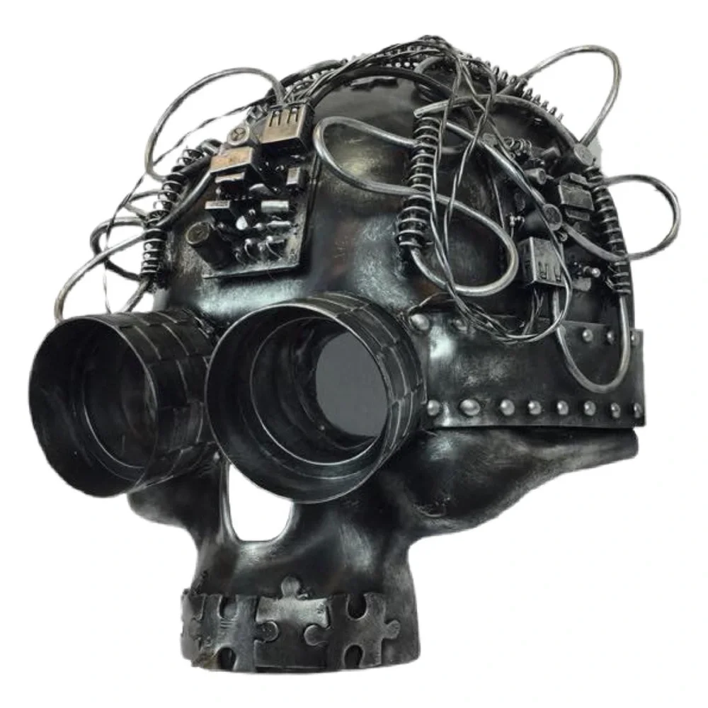 Silver Robotic Steampunk Skull full face Mask NWT!